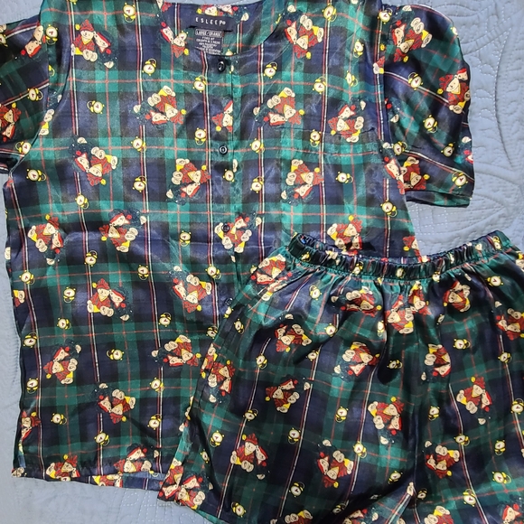 Vintage ESLEEP pajama set shorts sleep set jammies satin - Picture 12 of 12